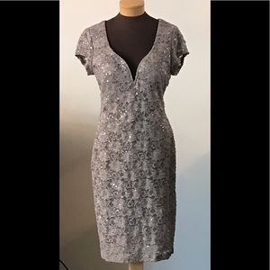 “Connected” brand dress w/mauve lace and sequins.